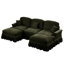 Canapé modulaire en U à 3 places avec accoudoirs évasés, rembourrage en mousse haute densité et volants amovibles pour différents décors en forme de pétale de chenille, fleur, repose-pieds mobile-1953679817