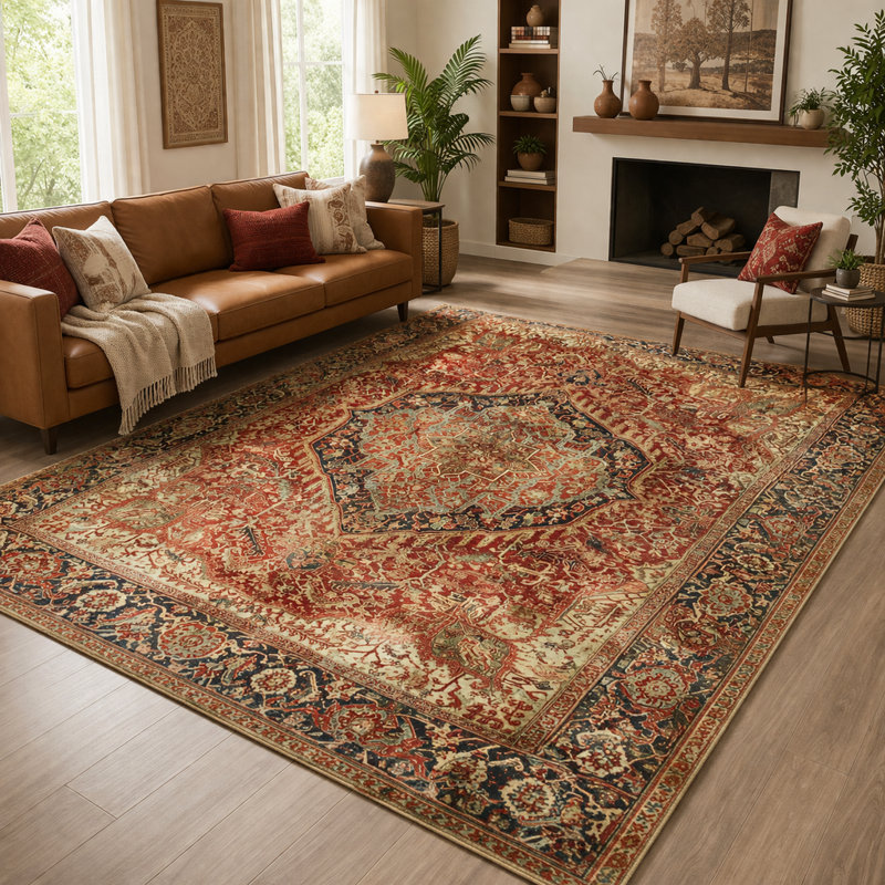 Oriental Machine Tufted Shag Area Rug, Rectangle 200 x 290 cm