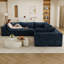 Nuage de velours côtelé 118,2 po, 5 sièges, double couche, coussin amovible, sans assemblage, bricolage pour différentes utilisations, espace de conférence à haute densité, espace de rangement efficace pour conférence, chambre à coucher, appartement,