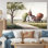 «Monochome Yellow and Gray Farm VI - Barn Farm Ranch», reproduction d'art sur toile encadrée