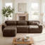 Canapé modulaire ergonomique à 3 places en tissu moelleux doux et moelleux avec coussins décoratifs et 1 repose-pieds pour le cinéma maison-76254805-76254807