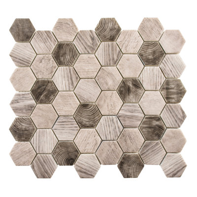 Terrain 2'' Hex Glass Mosaic Kitchen Backsplash, Bathroom, Shower, Wall and Floor Tile