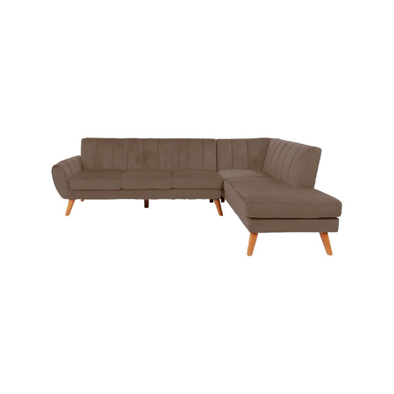 Canapé modulaire 2 pièces Contemporary, Velours brun clair