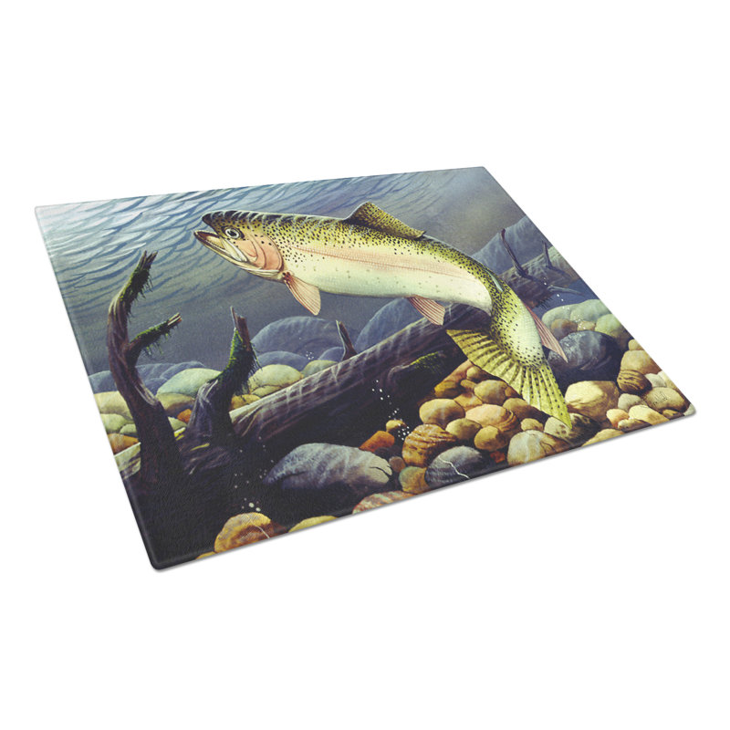 Planche à découper en verre trésors caroline Rainbow Trout
