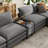 Colbey 172" Upholstered U-shape Modular Cloud Corner Sectional with Storage Console Table & 2 Ottomans-123817978