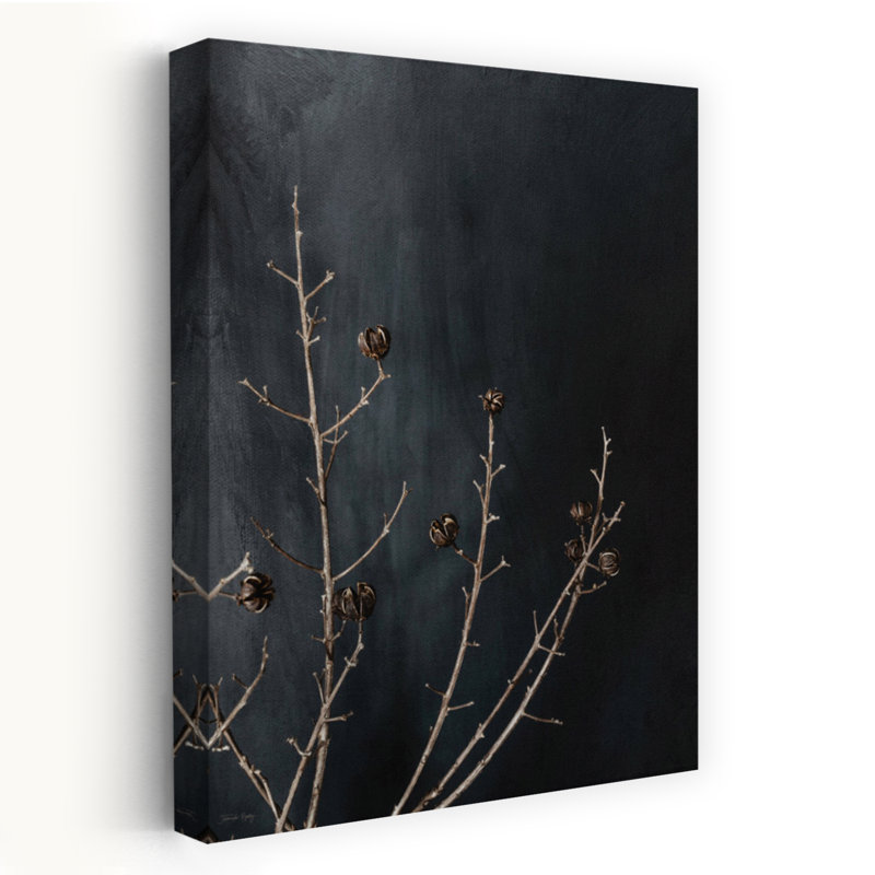 Branches en noir I, art contemporain abstrait, H 60 po x l 40 po