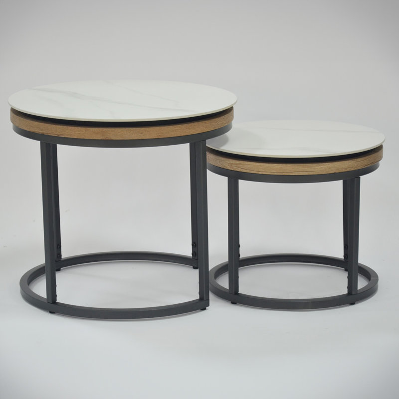 Beverli Frame Nesting Tables, White