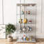 Vitrines d'exposition | Vitrine moderne 2 portes blanc cassé à 4 portes avec lumières DEL à changement de couleur, roulettes verrouillables H 64,25 po | Transparent | Verre trempé