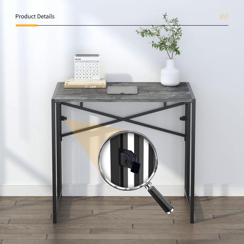 Metal Base Computer Desk, Grey/Black
