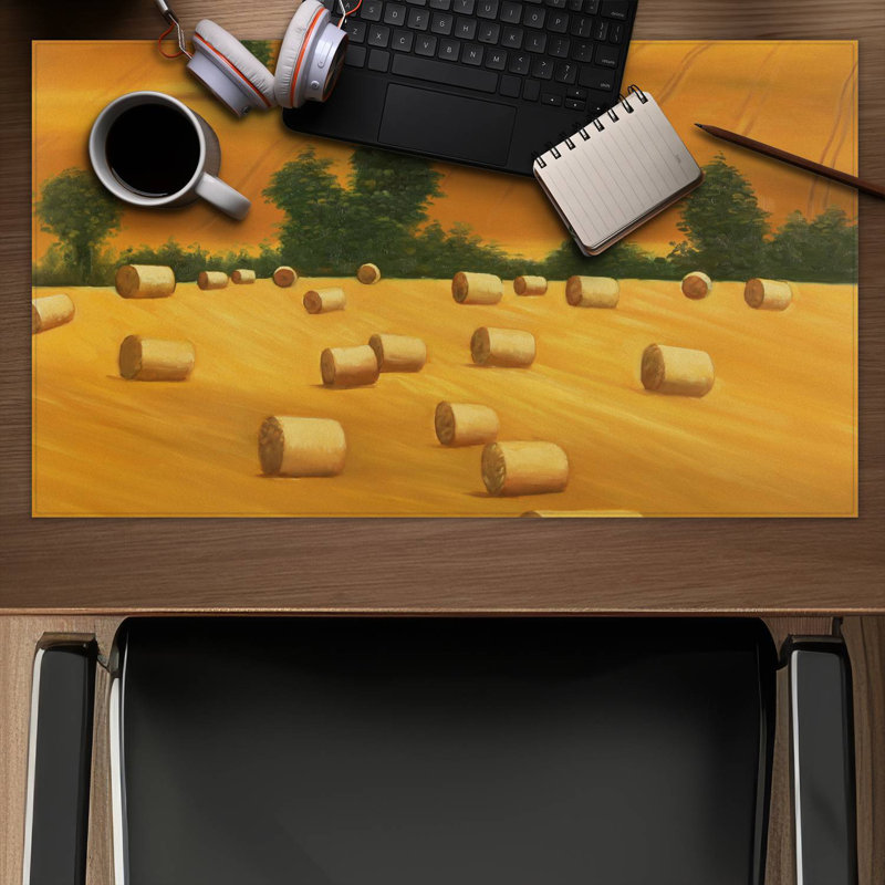 Hay bale fields - 14.00"x24.25" Desk mat