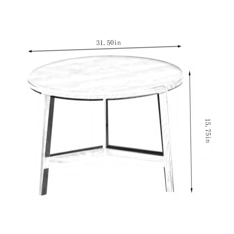 Solid Wood Coffee Table, 15.75" H x 31.5" L x 31.5" W
