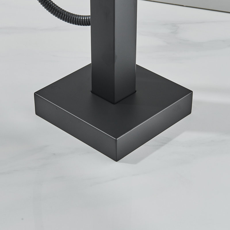 Floor Freestanding Tub Filler with Diverter, Matte Black