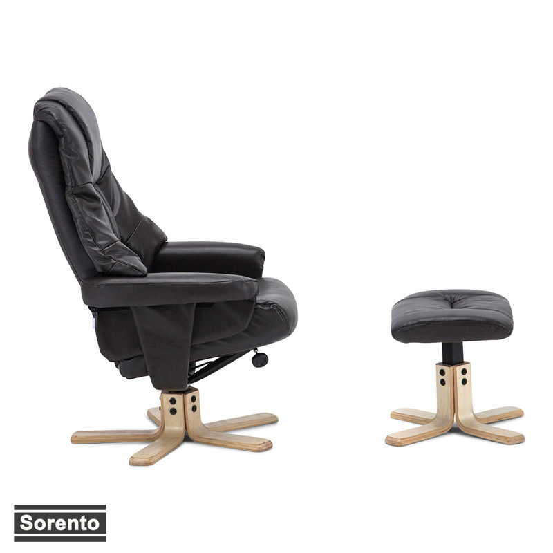 Hintz 77cm Wide Swivel Ergonomic Recliner, Brown