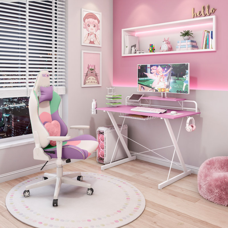 Bureau d'ordinateur de jeu avec tablette en carbone Techni Sport TS-200