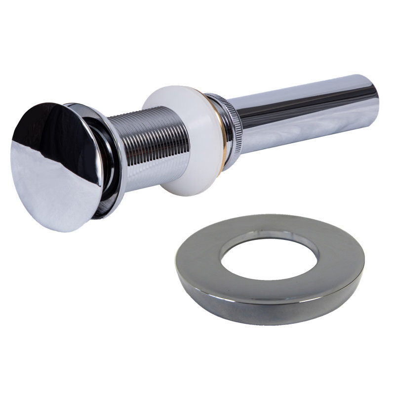 Anneau de fixation et drain escamotable pour lavabo de salle de bain, Chrome