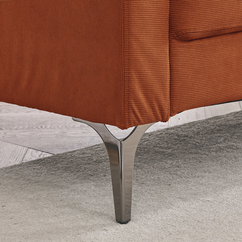 Fauteuil Keito, Velours côtelé orange