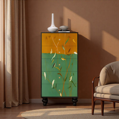 Five Drawer Ash Wood Storage Chest