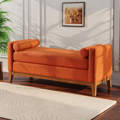 Grand repose-pieds rembourré en tissu rembourré avec coussins, banc de fenêtre rembourré pour le salon
