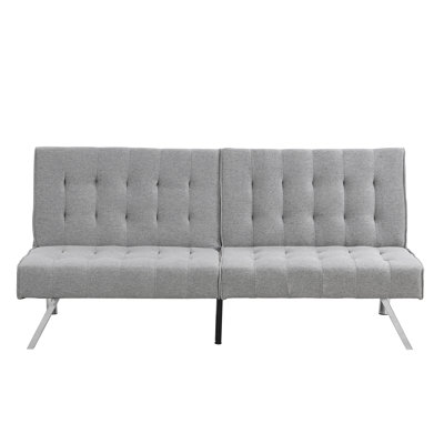 Wood Frame Bed In Grey, Stainless Leg, Fits Multiple Settings, 58.32 Lb Weight And Leg Grey Futon, Space Stylish