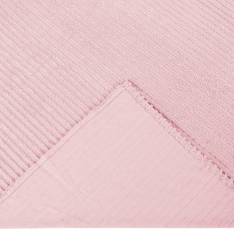 Couvre-lit touffeté en chenille 100% coton Jullian, motif à rayures classique, couvre-lit doux et respirant, lavable à la machine toutes saisons, certifié OEKO-TEX, grand lit, rose