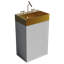 Meuble-lavabo en marbre 20 po avec lavabo en acier inoxydable doré et armoire autoportante-1171235845