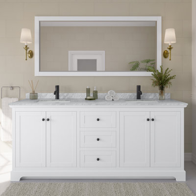 Ensemble de meuble-lavabo double 80 "avec miroir Avery