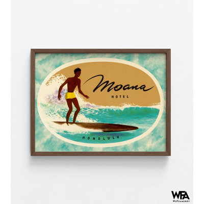 Étiquette de bagage de Moana Hotel par Retrotravel, art mural rétro Airbnb d'Hawaï, œuvre d'art de l'auberge Honolulu, affiche Aloha