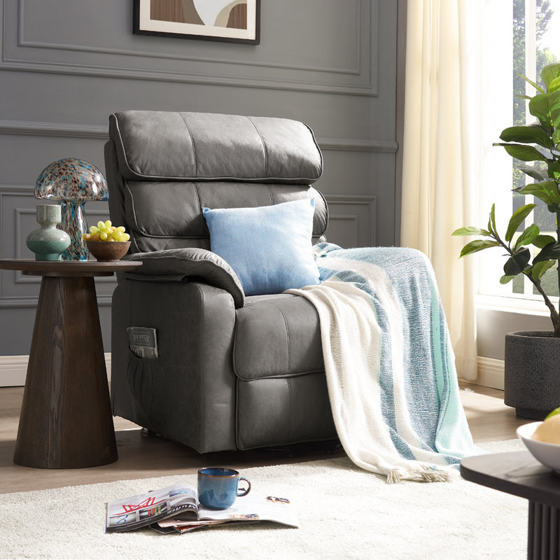 Leonido 82cm Wide Lift Assist Standard Recliner, Dark Grey