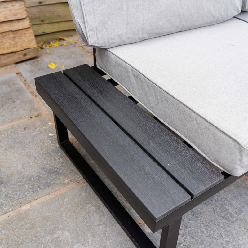 Santorini Corner Grey Garden Sofa Set with Cushions
