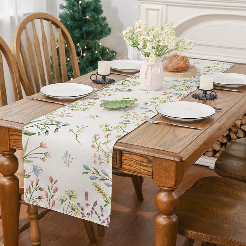 Table Runner - Multicolor, Spring Flowers, Seasonal Spring & Summer Table Décor