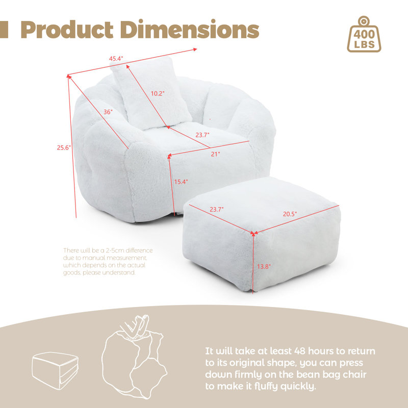 Fauteuil à billes Giant, Blanc