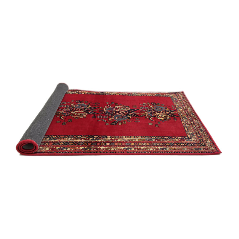 Tapis rouge à motif sud-ouest, Rond 3 pi