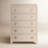 Cleo 5-Drawer Wood and Raffia Chest-87847532