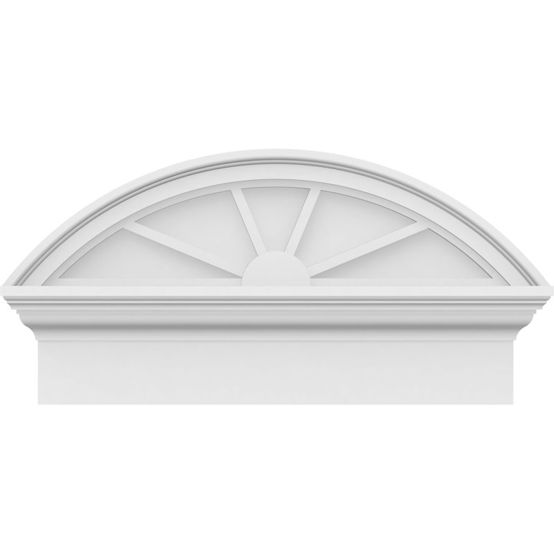 Fronton mixte en PVC de qualité architecturale à 4 branches, H 12-7 / 8 po x l 24 po x P 2-3 / 4 po