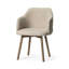Chaise de salle à manger rembourrée en tissu crème et brune-1033811579-1033811576