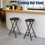 Tabourets pliants, ensemble de 4 tabourets de bar noirs pliables de 61 cm avec poignée et siège d'appoint pliable, capacité de 227 kg, gain de place, pour îlot de cuisine, comptoir, guitare, VR, camping, fêtes