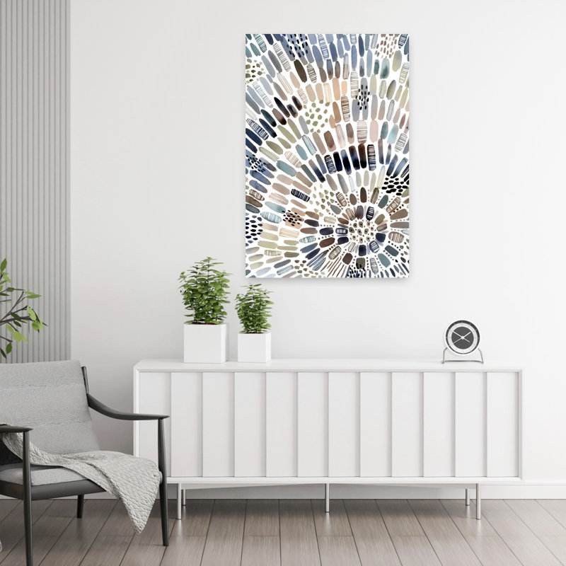 Mosaic Watercolor Abstract Contemporary Elegant Wall Art Print, 91.44cm H x 60.96cm W