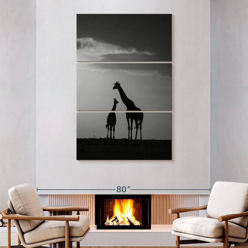 Brampt Giraffe's Affection, 74" H x 48" W
