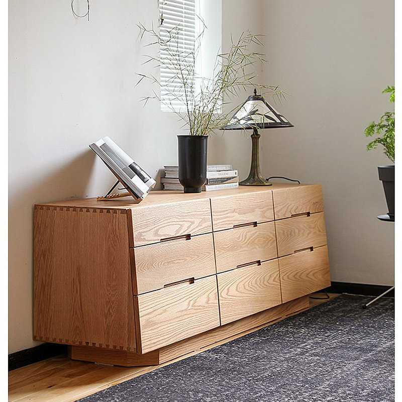 Armoire de rangement grande capacité à tiroirs multiples, Chêne rouge