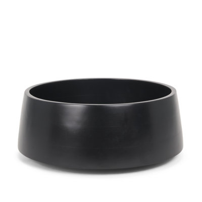 14" Black Wood Round Centerpiece Bowl
