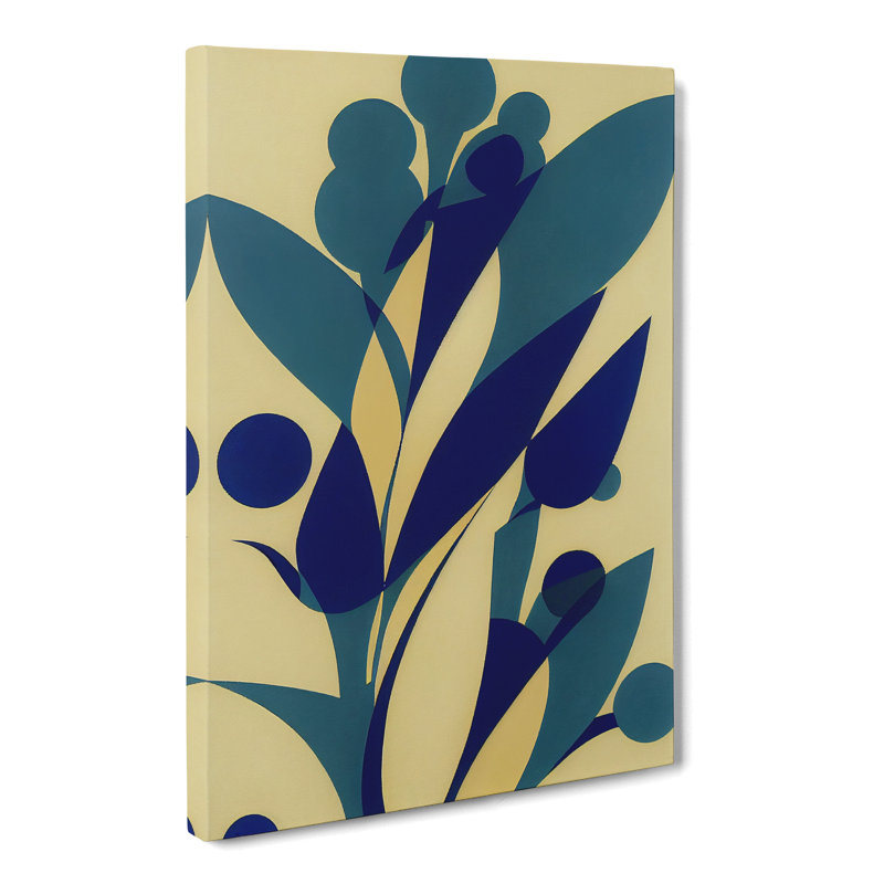 CAN-V0523-270X Bluebell Flower Suprematism 1 Piece Wrapped Canvas Wall Art, 50cm H x 35cm W