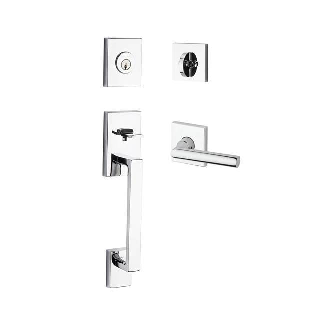 La Jolla Handleset with Single Cylinder Deadbolt and Door Lever and Rosette Baldwin