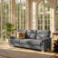 Canapé Chesterfield 3 places en tissu velours l 82 po x P 29,5 po x H 35,4 po Snowfleece-128968717