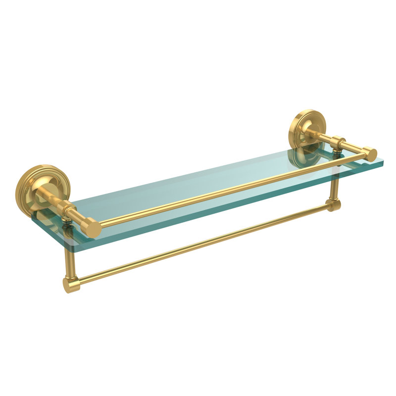 Adria Bracket Shelf with Towel Bar, Polished Brass