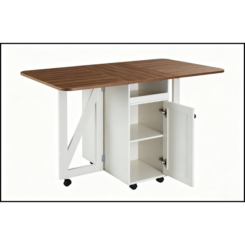 Robison pliable avec roulettes et rangement, Blanc