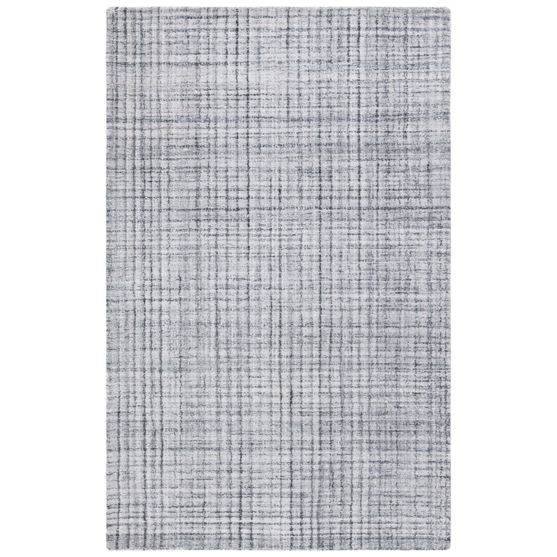 Abstract Hand Tufted Performance Striped Rug, Rectangle 4' x 6'