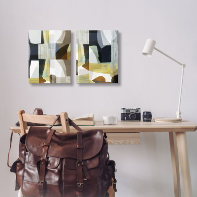  «Geometric Desert Motif», ensemble de 2 toiles d'art sur toile par cartissi