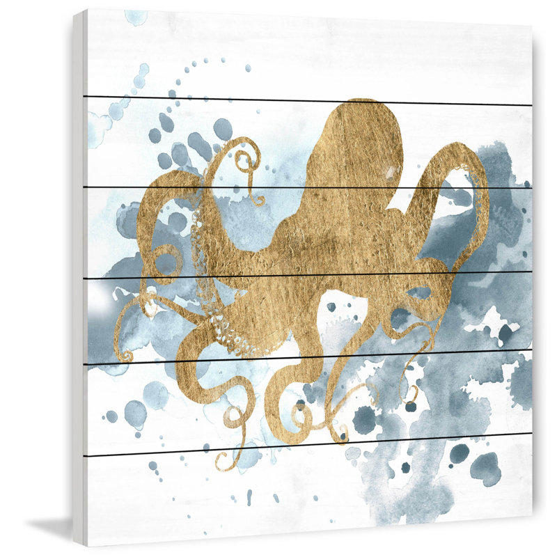 " Gilded Splash II " Painting Print, 24" H x 24" W x 1.5" D
