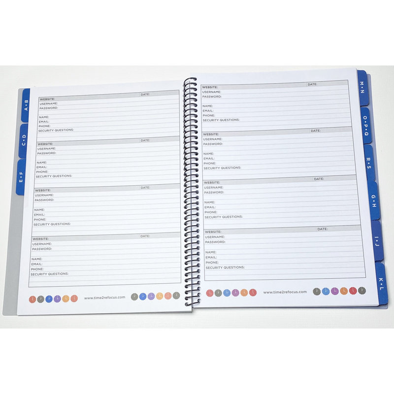 Grand cahier de mots de passe, Noir