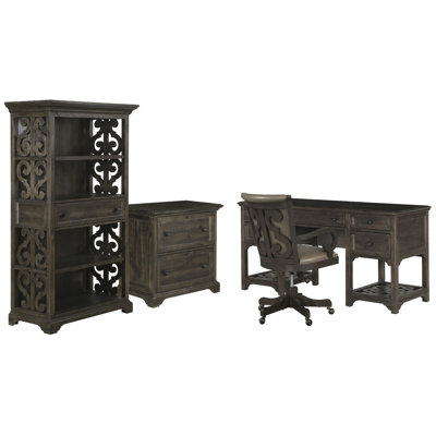 Desk With Chair Lateral File Cabinet And Bookcase